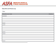 ASFA® Sample Diet/Fitness Summary